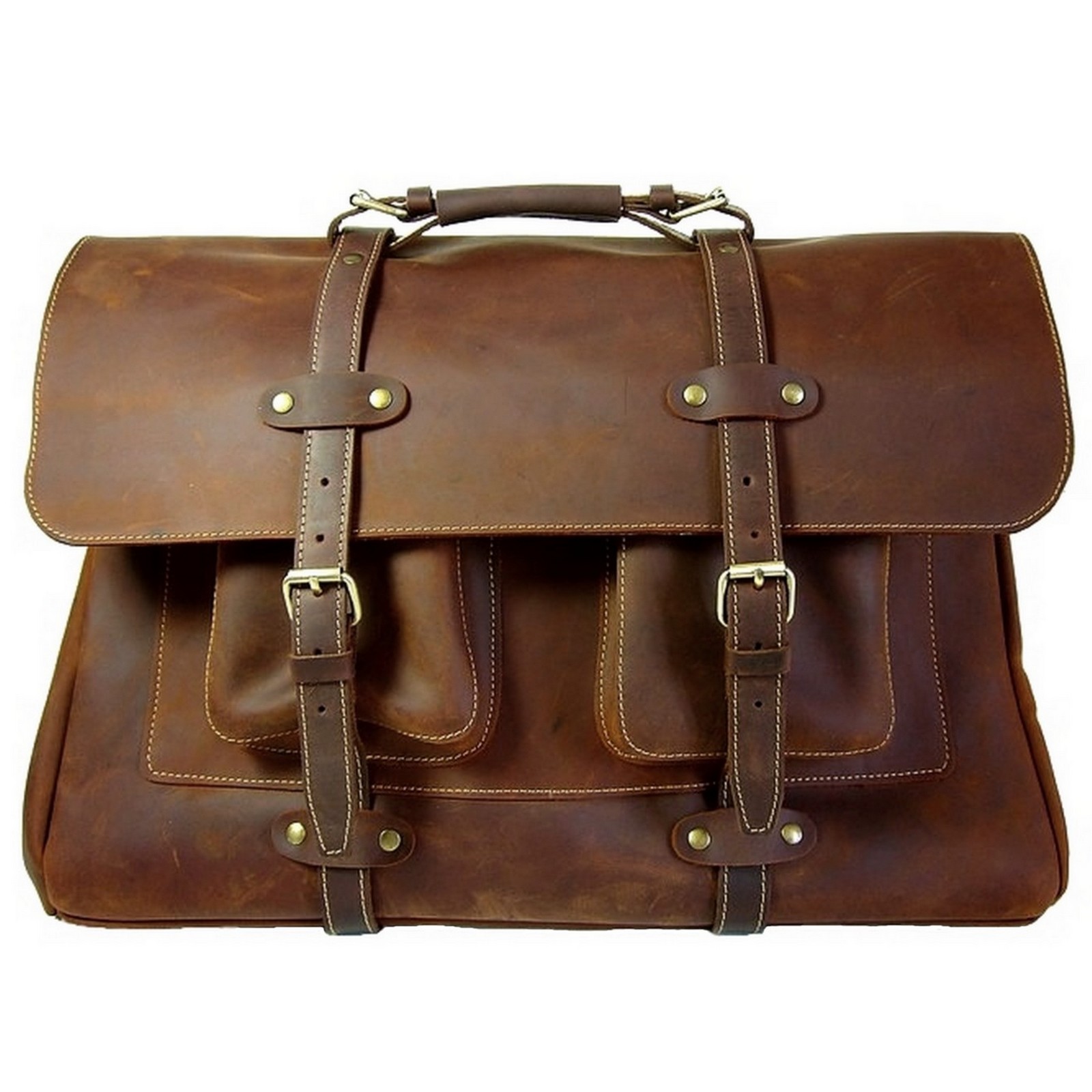 Très beau sac de voyage en cuir marron au style retro!