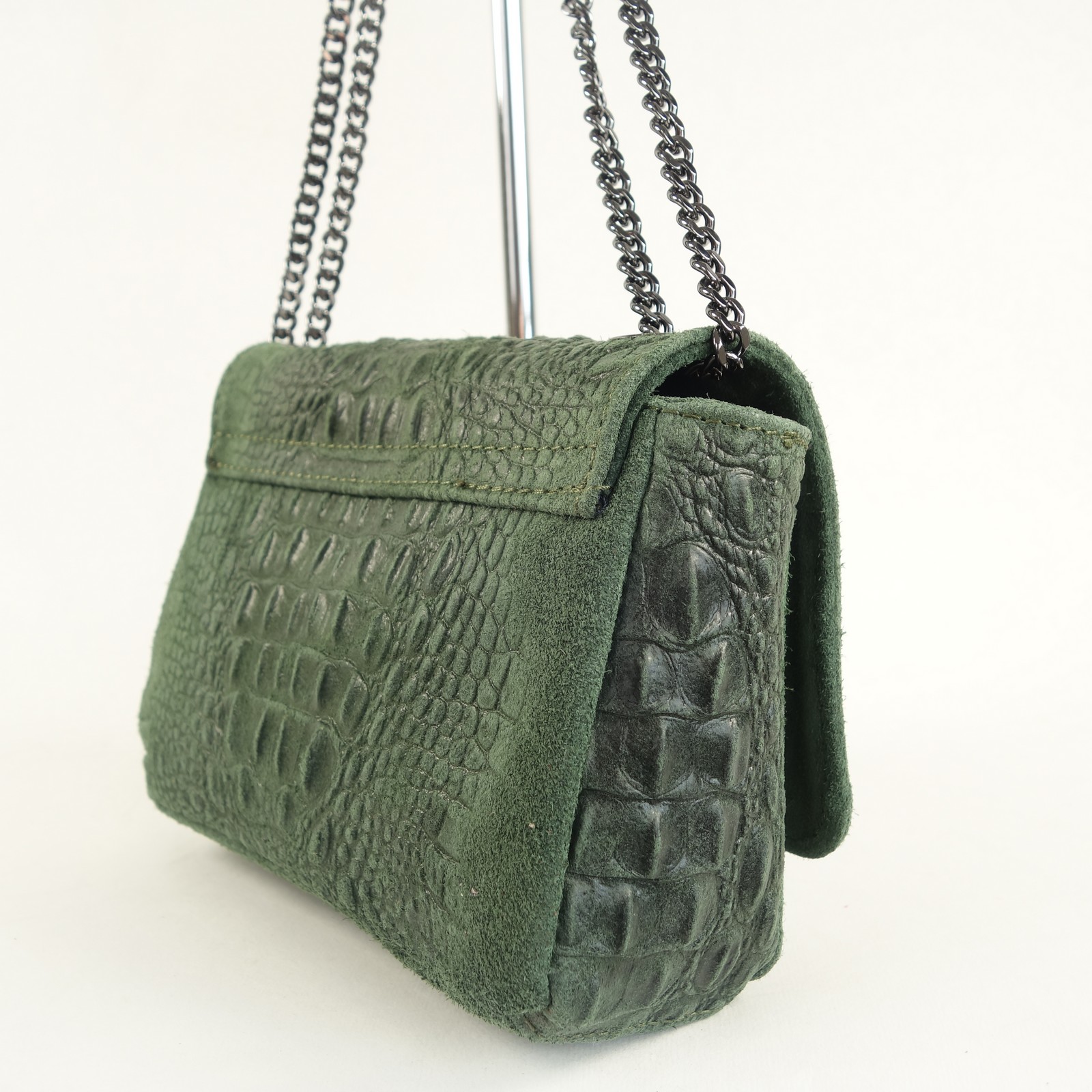 Mini sacoche cuir python vert foncé Marlène / Collection Esprit Cuir