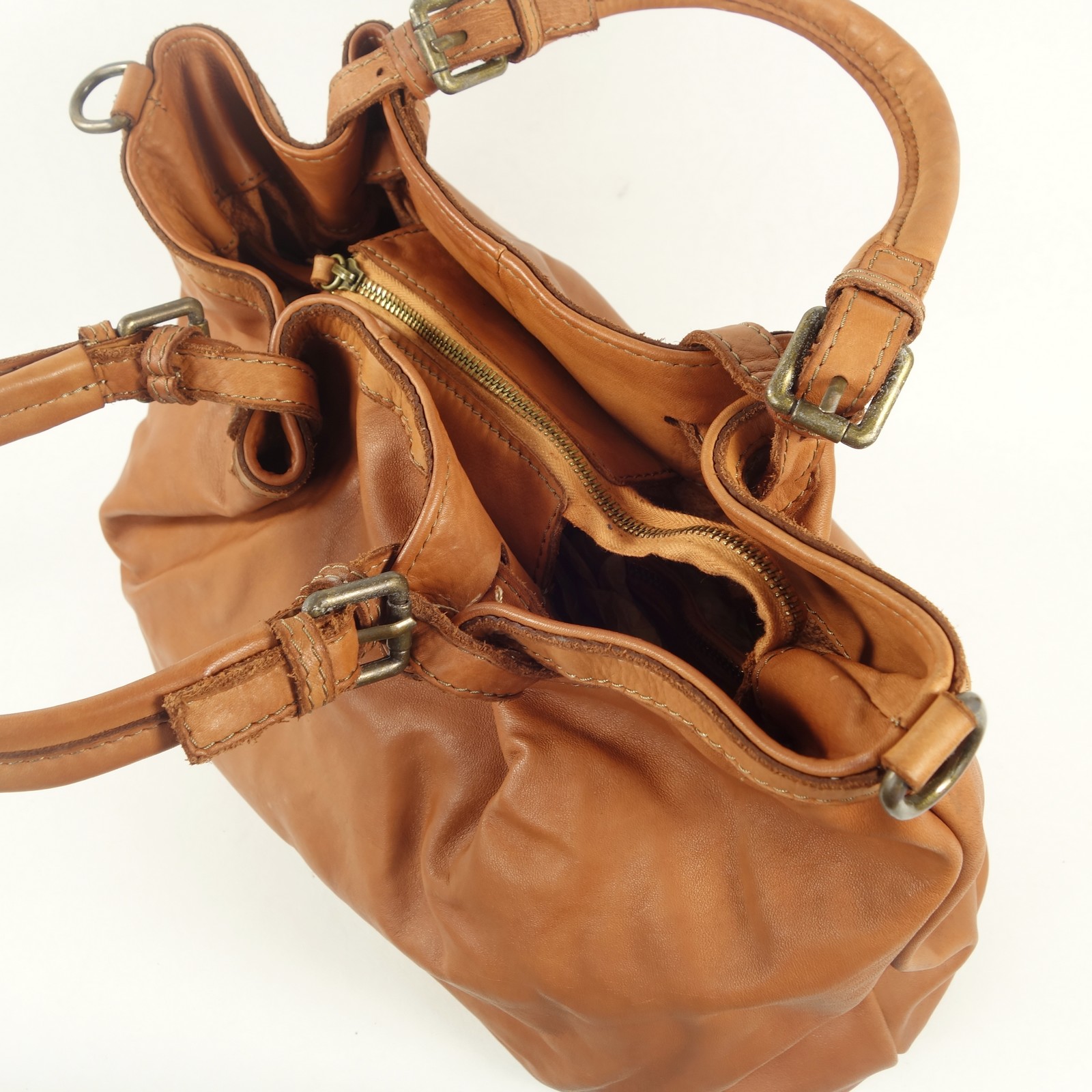 Grand sac à main cuir italien naturel Manue/Collection Esprit Cuir