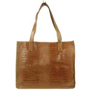 Cabas cuir croco naturel Marisa made in Italy