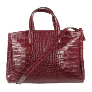 Sac a main cuir croco rouge Natalia