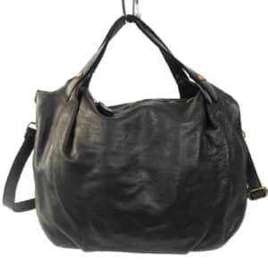 Sac porté épaule/bandoulière cuir noir Manue