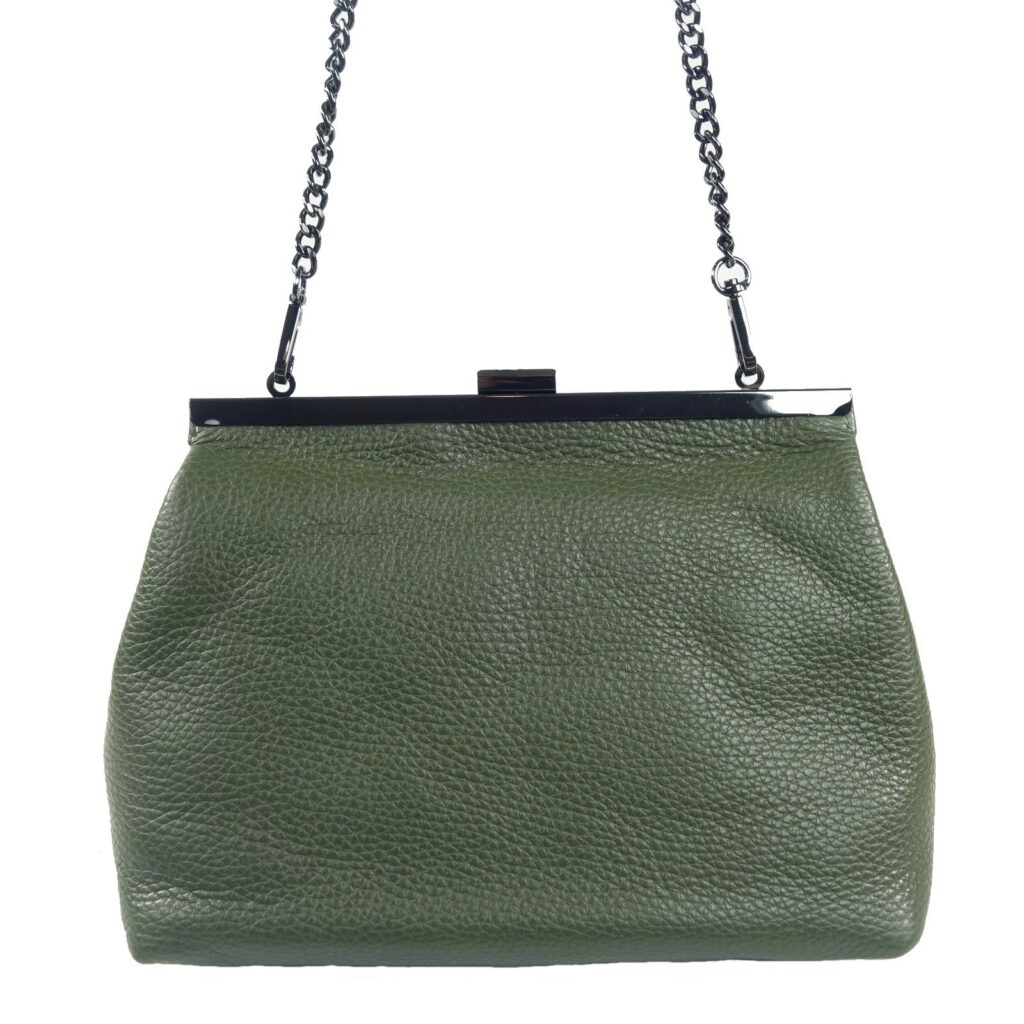 Sac a main chaine métal vert Ruby