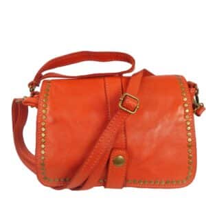 Sac a main cuir orange Mini Gena