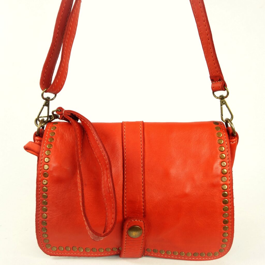 Sac a main femme cuir orange Mini Gena