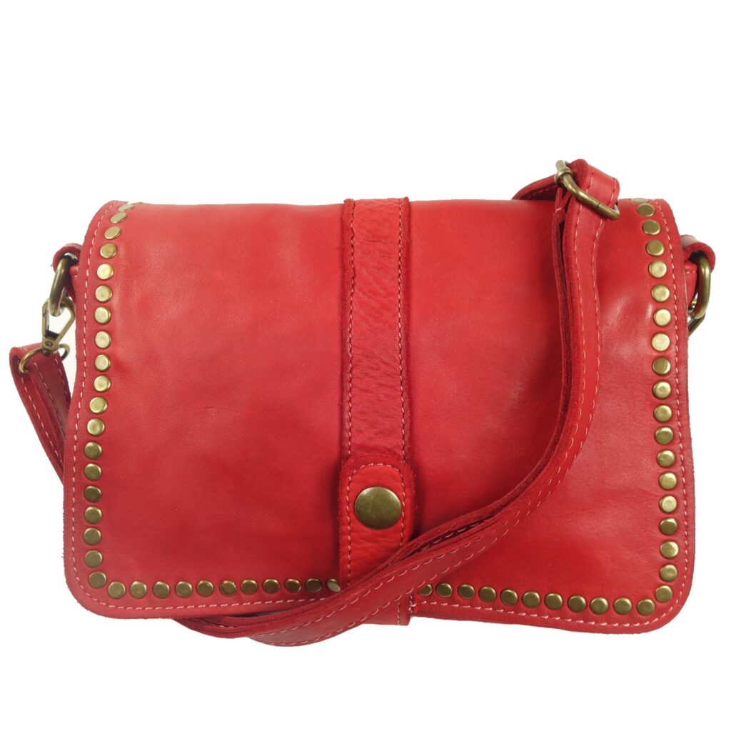 Sac à main cuir cuir rouge Mini Gena