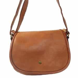 Sac a main besace femme cuir camel Klara