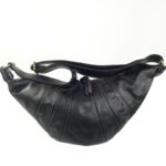 Sac banane femme en cuir italien noir Alma